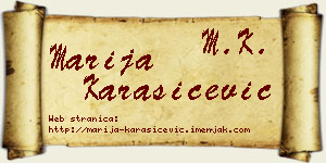 Marija Karašićević vizit kartica